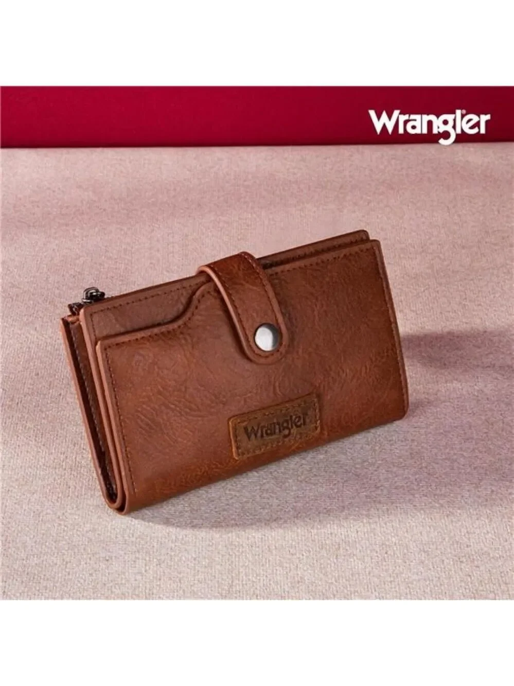 Women Wallet Bifold Card Holder Zipper ID Window Small Vegan Leather Wallet